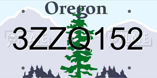 3ZZQ152 Oregon License Plate