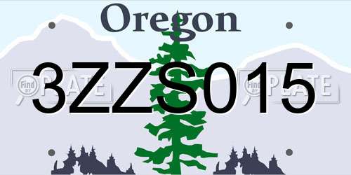3ZZS015 Oregon License Plate