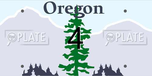 4 Oregon License Plate