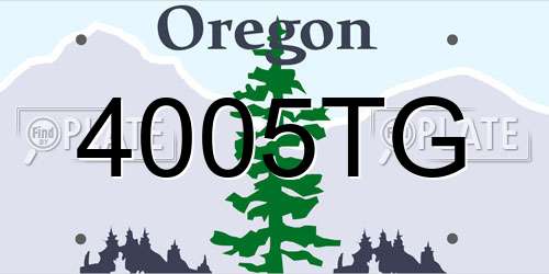4005TG Oregon License Plate