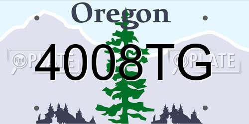 4008TG Oregon License Plate