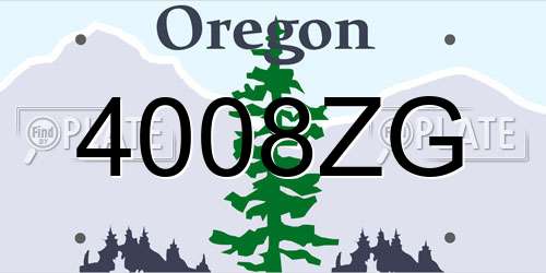 4008ZG Oregon License Plate