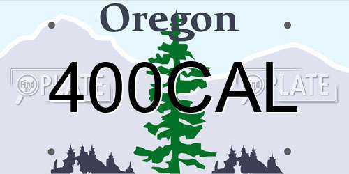 400CAL Oregon License Plate