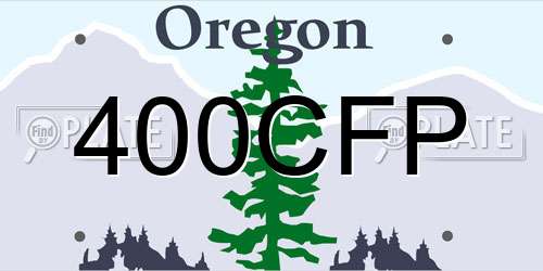 400CFP Oregon License Plate