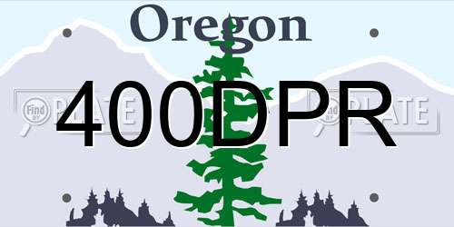 400DPR Oregon License Plate
