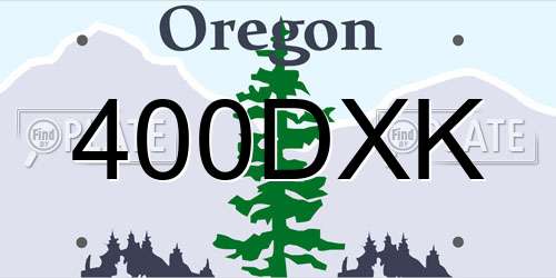 400DXK Oregon License Plate