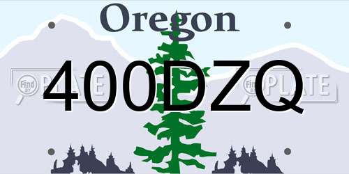 400DZQ Oregon License Plate