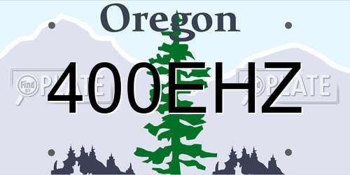 400EHZ Oregon License Plate