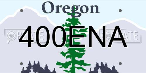 400ENA Oregon License Plate