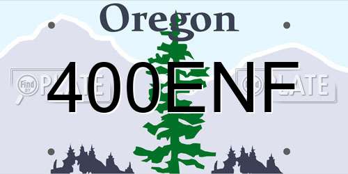 400ENF Oregon License Plate