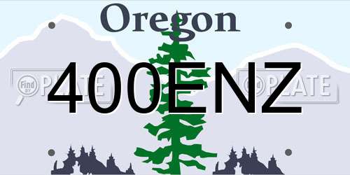 400ENZ Oregon License Plate