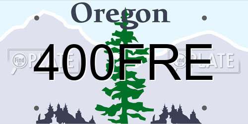 400FRE Oregon License Plate