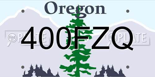 400FZQ Oregon License Plate