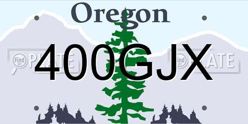 400GJX Oregon License Plate