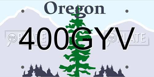 400GYV Oregon License Plate