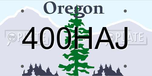 400HAJ Oregon License Plate