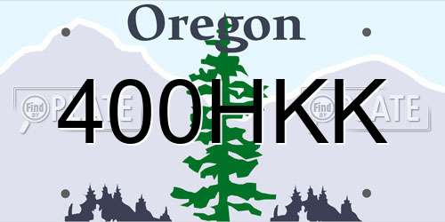 400HKK Oregon License Plate