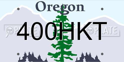 400HKT Oregon License Plate
