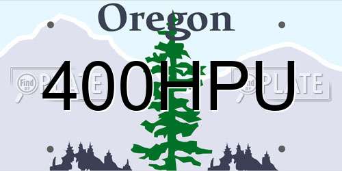 400HPU Oregon License Plate