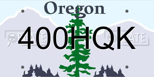 400HQK Oregon License Plate