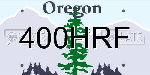 400HRF Oregon License Plate