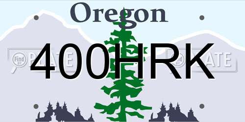400HRK Oregon License Plate