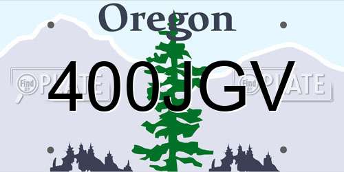 400JGV Oregon License Plate