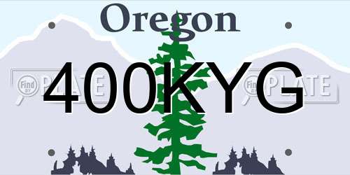 400KYG Oregon License Plate