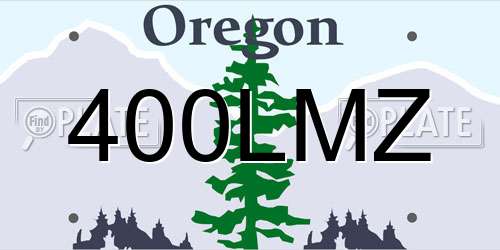 400LMZ Oregon License Plate