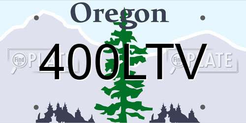400LTV Oregon License Plate