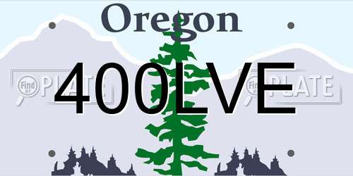 400LVE Oregon License Plate