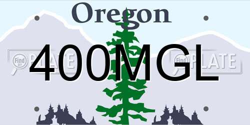 400MGL Oregon License Plate