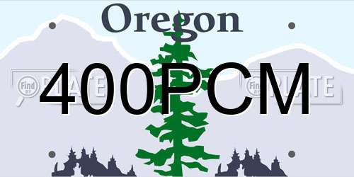400PCM Oregon License Plate
