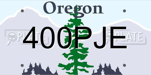 400PJE Oregon License Plate