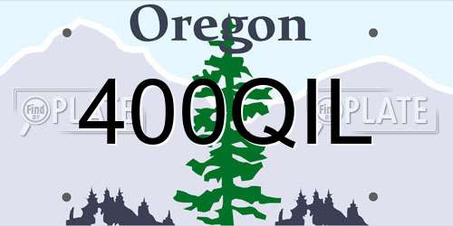 400QIL Oregon License Plate