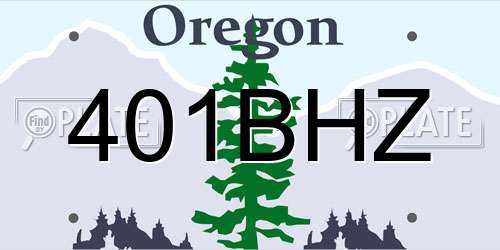 401BHZ Oregon License Plate