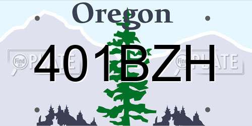 401BZH Oregon License Plate