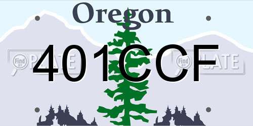 401CCF Oregon License Plate