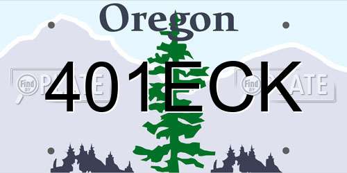 401ECK Oregon License Plate