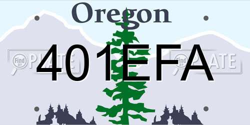 401EFA Oregon License Plate