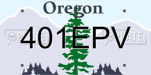 401EPV Oregon License Plate
