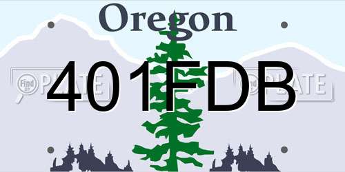 401FDB Oregon License Plate