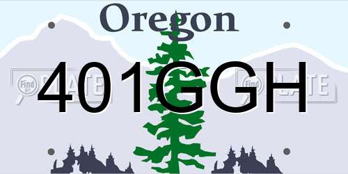 401GGH Oregon License Plate
