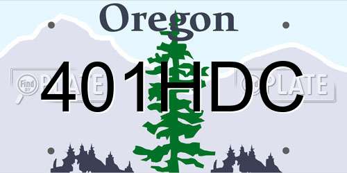 401HDC Oregon License Plate