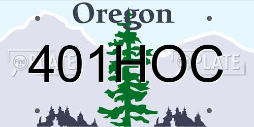 401HOC Oregon License Plate