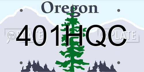 401HQC Oregon License Plate