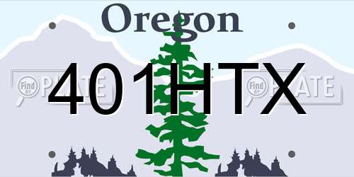 401HTX Oregon License Plate