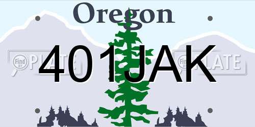 401JAK Oregon License Plate