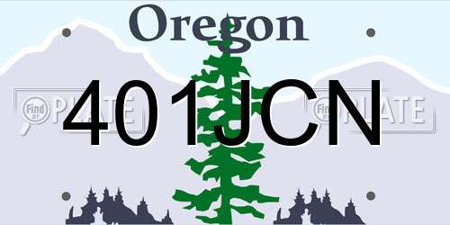 401JCN Oregon License Plate