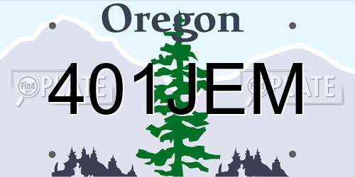 401JEM Oregon License Plate